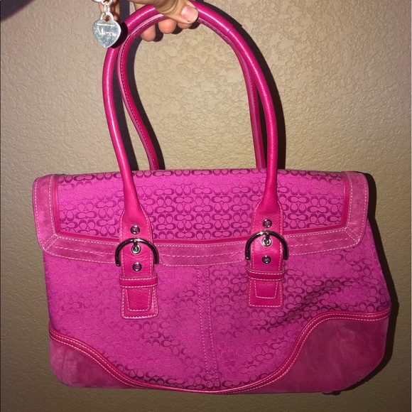 COACH PINK CANVAS⚡️ TOTE BAG AND COIN PURSE SET - Picture 2 of 11